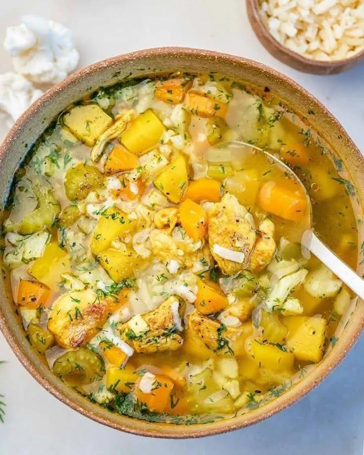 Chicken cauliflower rice soup 9 Chicken cauliflower rice soup